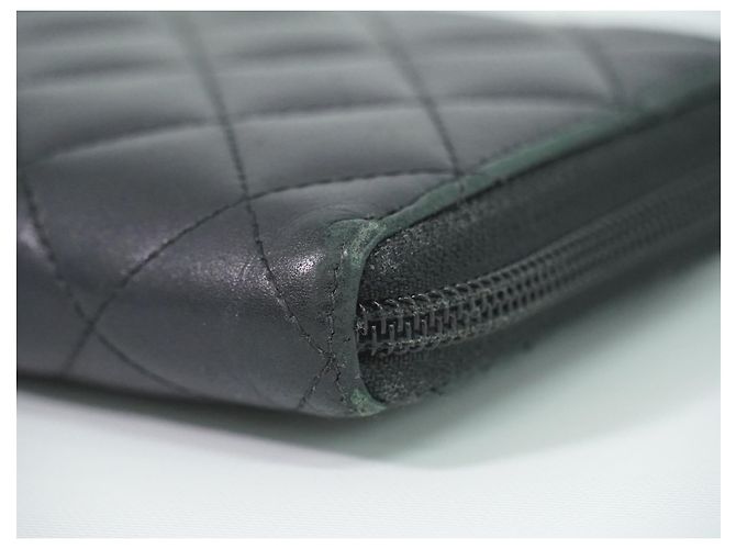 Chanel Cambon Zip Around gestepptes Lammleder Long Schwarz - Ansicht 7