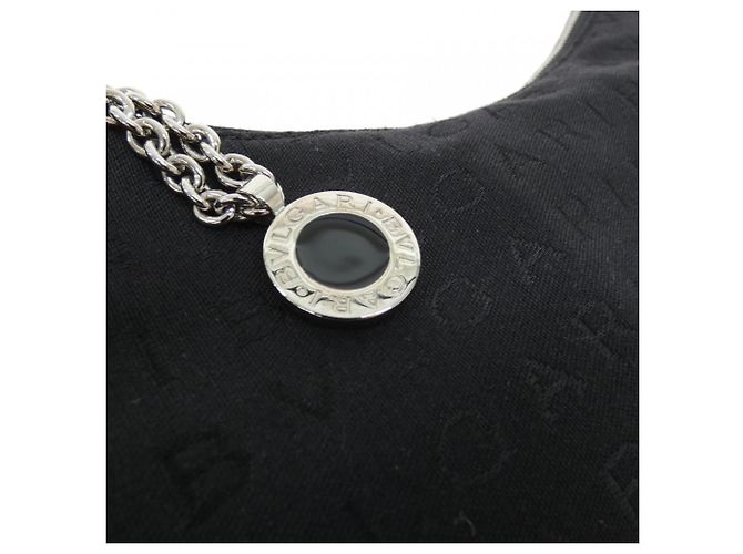 Bulgari Borsa a tracolla Bvlgari in tela nera e pelle Nero - vista 3