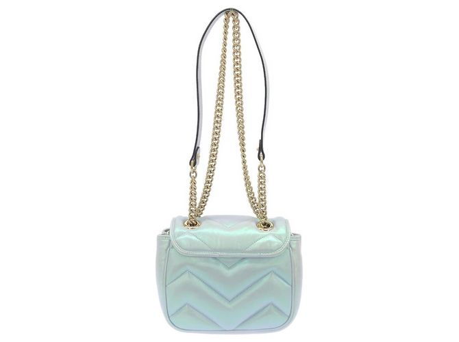 Borsa a Spalla Gucci GG Marmont Blu Blu chiaro - vista 2