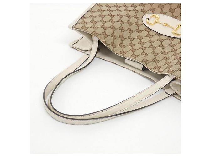 Borsa Gucci HORSEBIT 1955 Bianco Beige - vista 5
