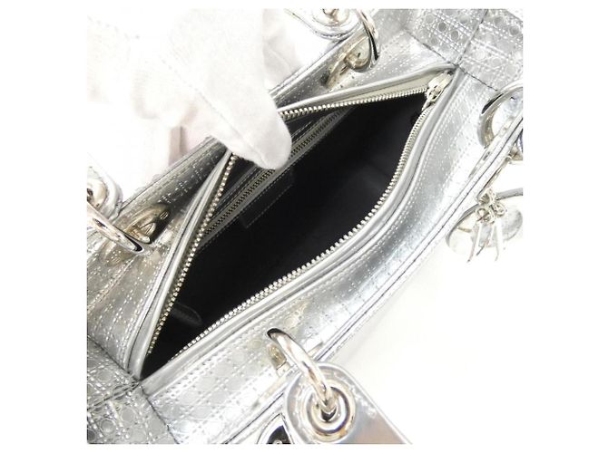 Borsa Christian Dior Lady Medium Argento - vista 6