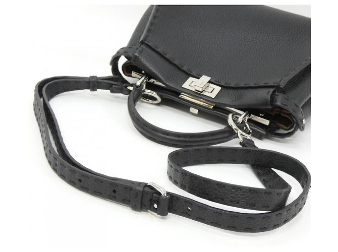 Borsa Fendi SELLERIA Peekaboo Mini Nero - vista 7