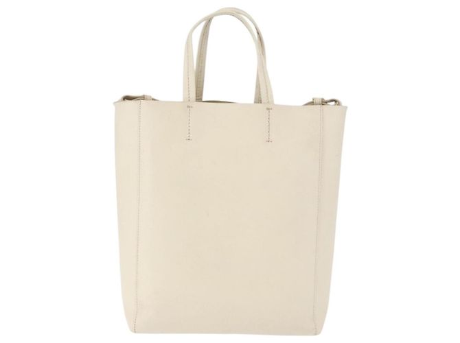 Céline Celine Phantom Cabas Tote Leather Small Bianco - vista 2