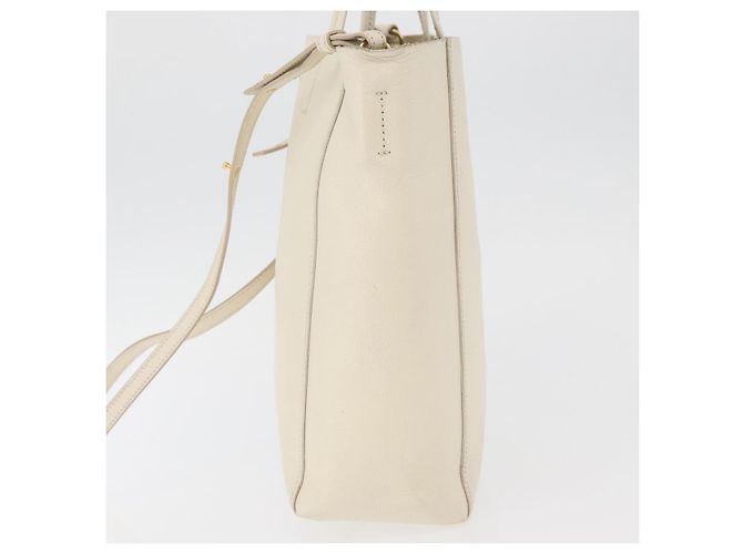 Céline Celine Phantom Cabas Tote Leather Small Bianco - vista 3