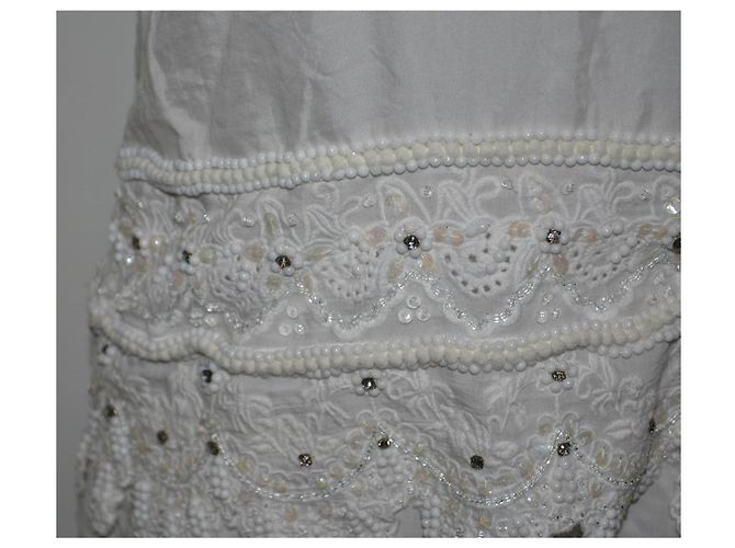 Autre Marque Abito da donna bianco con perline e paillettes - vista 2