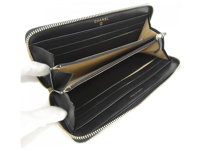 Chanel 82328 Long Wallet Schwarz Beige - Ansicht 8