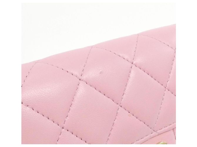 Chanel Timeless Classic Line Geldbörse aus rosa Lammleder Pink - Ansicht 5