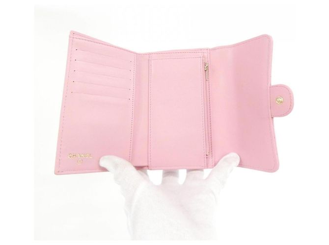 Chanel Timeless Classic Line Geldbörse aus rosa Lammleder Pink - Ansicht 7