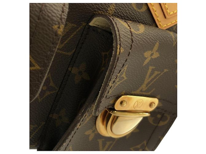 Borsa Louis Vuitton Monogram Manhattan PM Marrone - vista 7