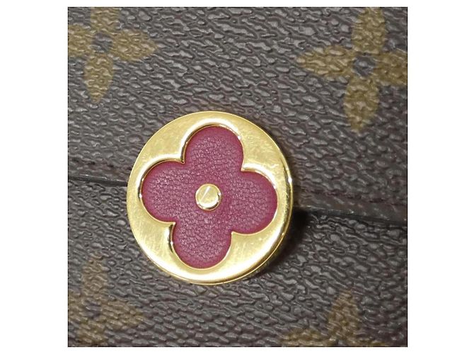 Cartera Louis Vuitton Monogram Portefeuille Flore Castaño Fucsia - vista 6