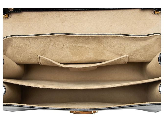 Borsa a tracolla Fendi FF Embossed Calfskin Kan U Medium Nero - vista 7