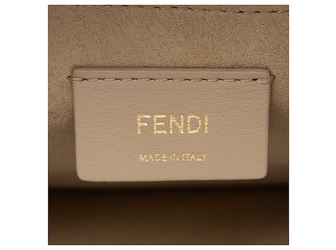 Borsa a tracolla Fendi FF Embossed Calfskin Kan U Medium Nero - vista 8