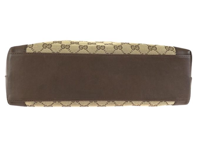 Borsa Tote in tela GG marrone e beige e pelle Gucci - vista 10
