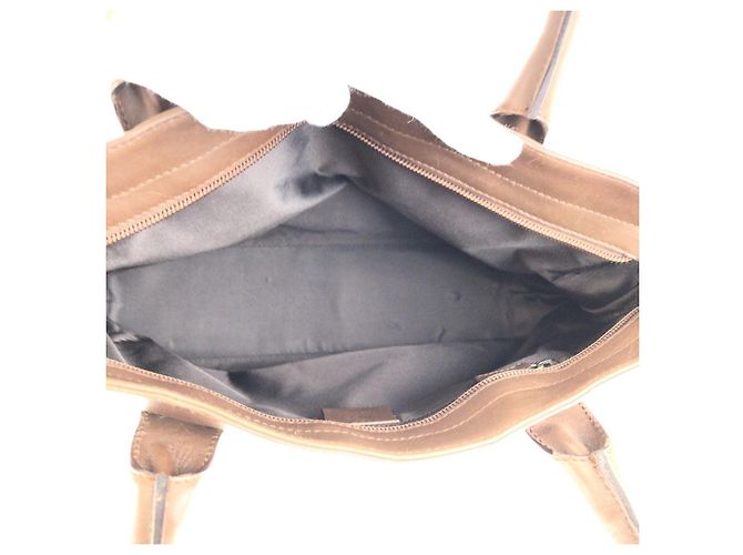 Borsa Tote in tela GG marrone e beige e pelle Gucci - vista 9