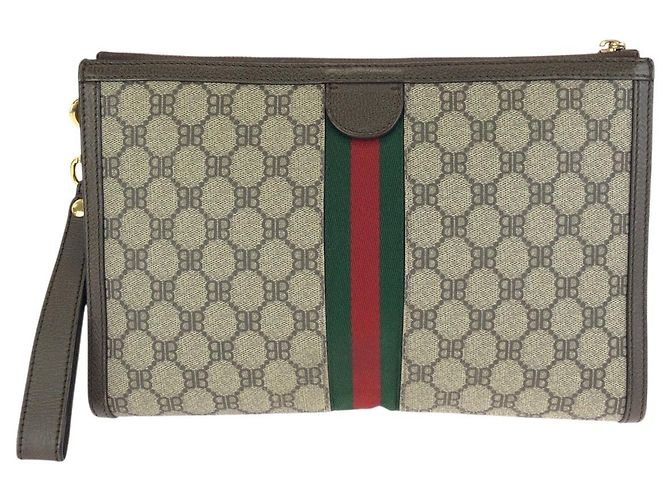 Clutch in PVC Balenciaga The Hacker Project Marrone Beige - vista 2