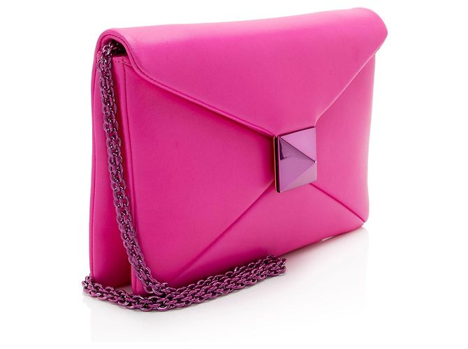 Valentino Garavani Borsa a tracolla Valentino in agnello One Stud Rosa - vista 2