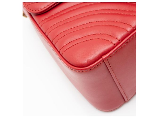 Borsa a mano mini Gucci Matelasse Leather GG Marmont Rosso - vista 10
