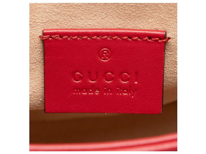 Borsa a mano mini Gucci Matelasse Leather GG Marmont Rosso - vista 8