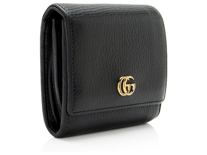 Cartera compacta Gucci de piel GG Marmont Negro - vista 2