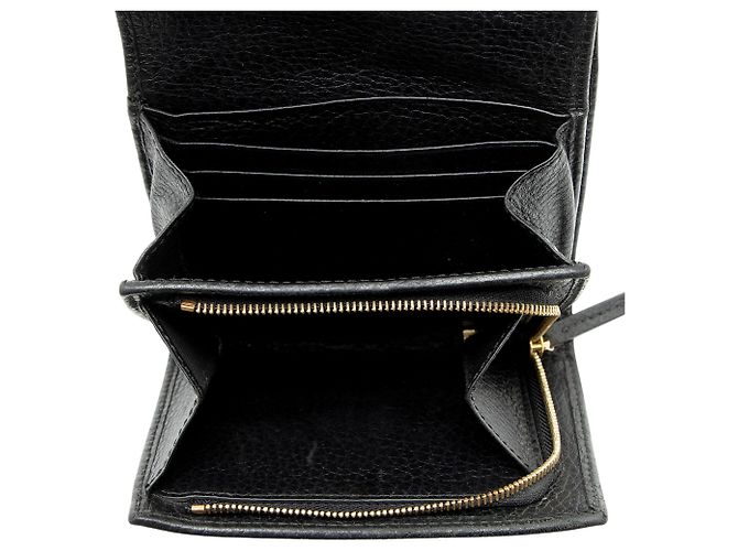Cartera compacta Gucci de piel GG Marmont Negro - vista 4