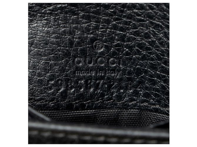 Cartera compacta Gucci de piel GG Marmont Negro - vista 5