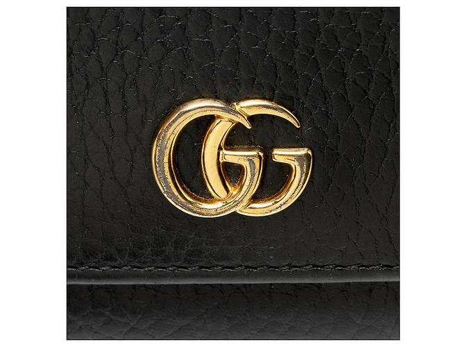 Cartera compacta Gucci de piel GG Marmont Negro - vista 6