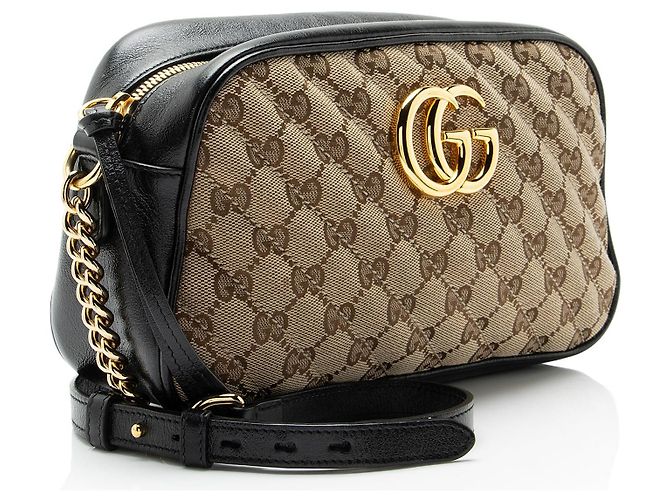 Borsa Camera Piccola Gucci Matelasse GG Canvas GG Marmont Marrone Beige - vista 2