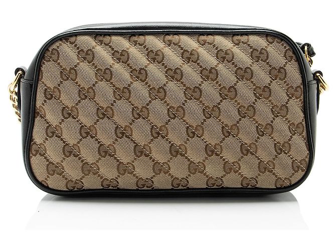 Borsa Camera Piccola Gucci Matelasse GG Canvas GG Marmont Marrone Beige - vista 3