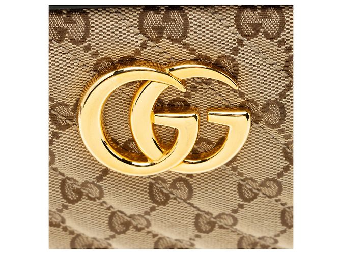 Borsa Camera Piccola Gucci Matelasse GG Canvas GG Marmont Marrone Beige - vista 9