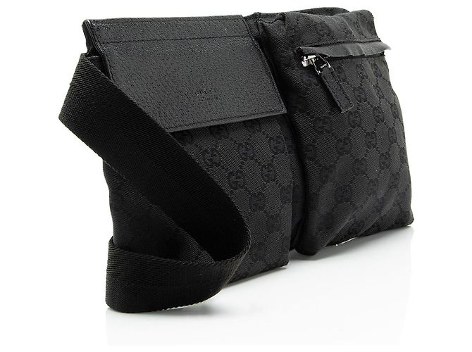 Borsa a tracolla Gucci GG Canvas con doppia tasca Nero - vista 2