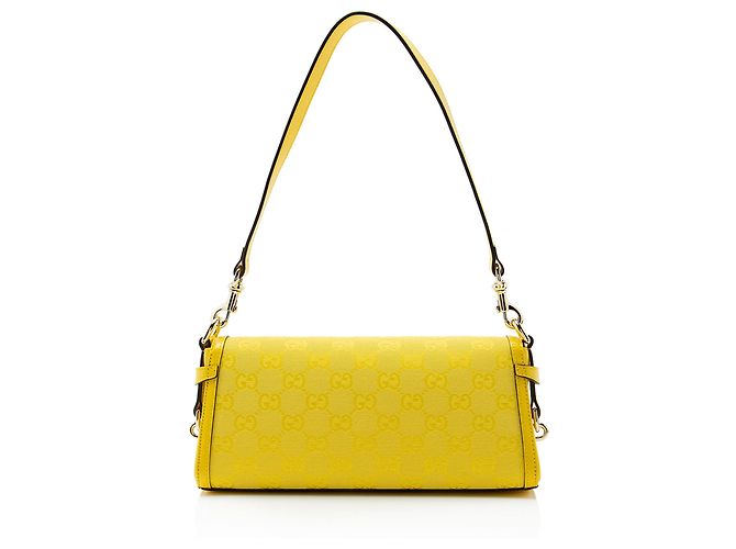 Piccola borsa a tracolla Gucci GG Canvas Luce Giallo - vista 3