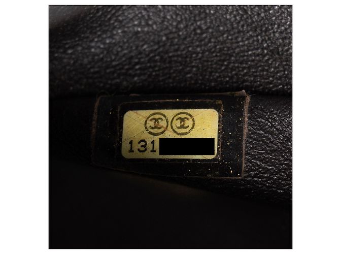 Gabrielle Borsa Chanel Classic Maxi Single Flap in pelle Caviar Marrone - vista 6