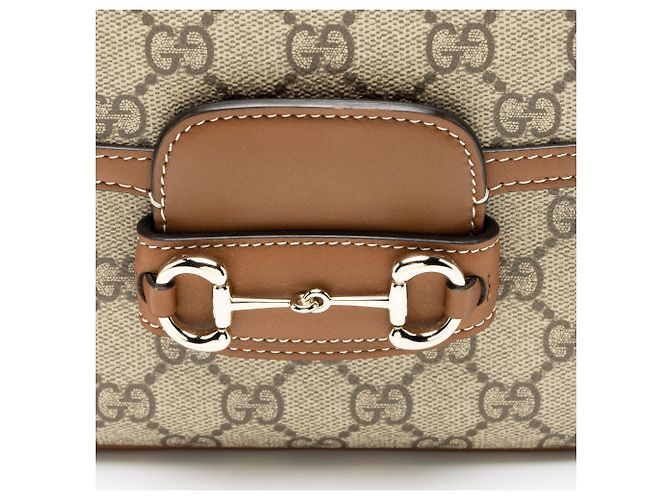 Borsa a tracolla Gucci GG Supreme Horsebit 1955 Small Flap Nero - vista 10