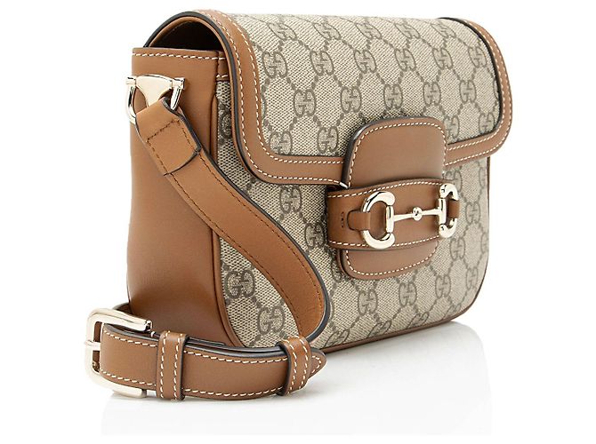 Borsa a tracolla Gucci GG Supreme Horsebit 1955 Small Flap Nero - vista 2