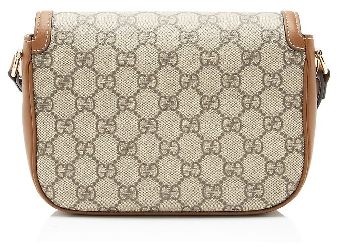 Borsa a tracolla Gucci GG Supreme Horsebit 1955 Small Flap Nero - vista 3