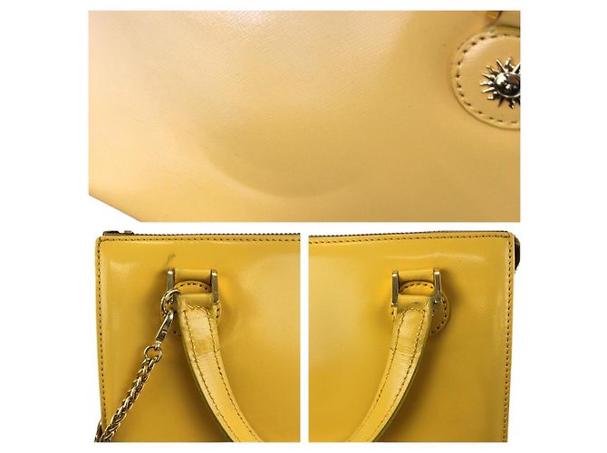 Bolsa de mão 2way Sunburst em couro Versace Dourado Metálico - vista 6