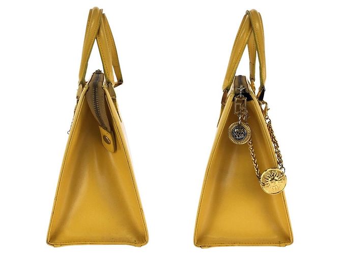 Bolsa de mão 2way Sunburst em couro Versace Dourado Metálico - vista 8