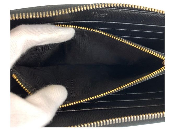 Portafoglio lungo in pelle Saffiano Prada Nero - vista 5