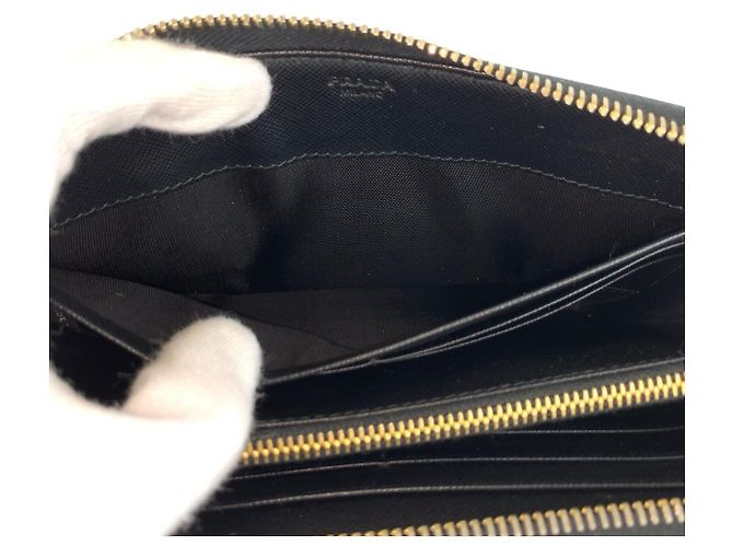 Portafoglio lungo in pelle Saffiano Prada Nero - vista 6