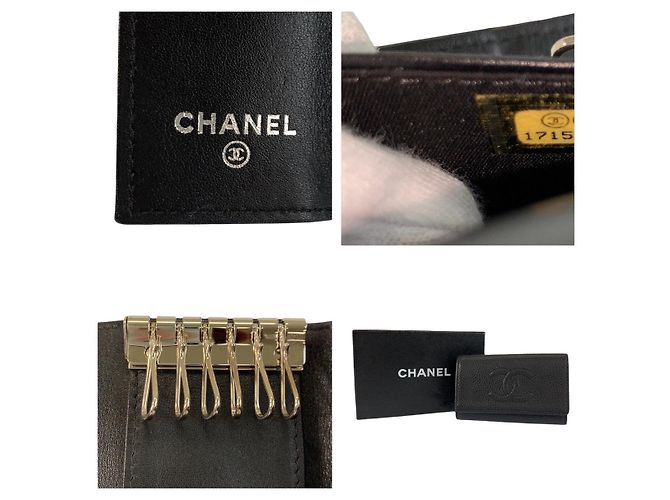 Portachiavi in pelle Chanel Coco Mark Nero - vista 3