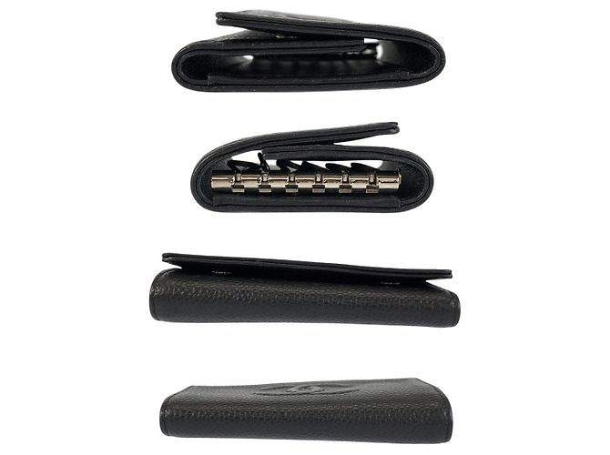 Portachiavi in pelle Chanel Coco Mark Nero - vista 8
