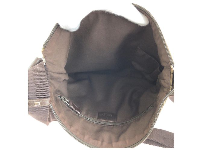 Borsa a tracolla Gucci GG Canvas e pelle Marrone - vista 9