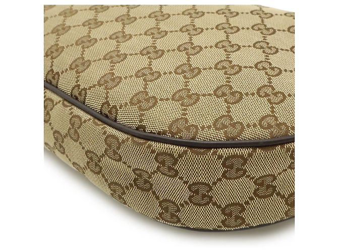 Gucci GG Canvas Leder Schultertasche Braun Beige - Ansicht 3