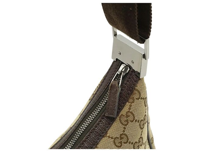 Gucci GG Canvas Leder Schultertasche Braun Beige - Ansicht 5