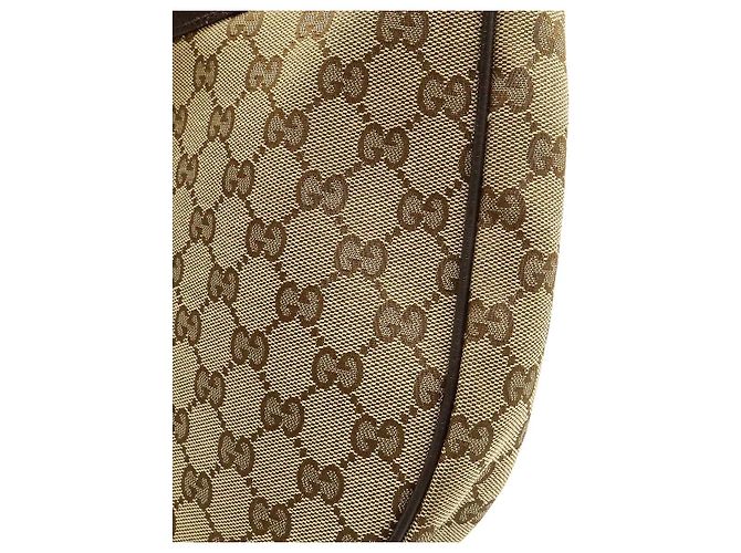 Gucci GG Canvas Leder Schultertasche Braun Beige - Ansicht 8