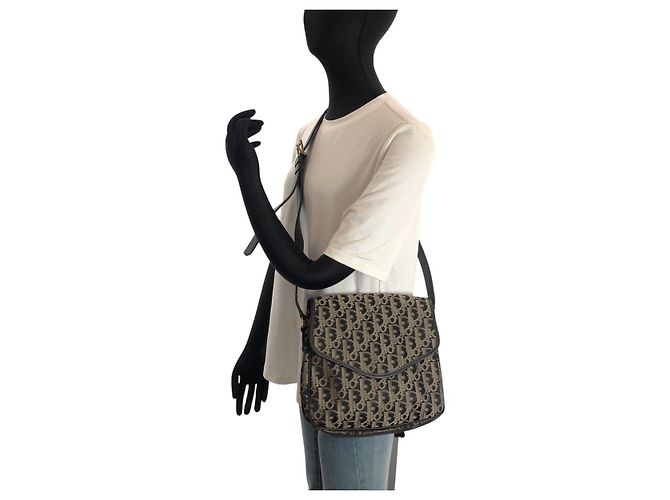Borsa a tracolla Dior Trotter Canvas Nero - vista 5