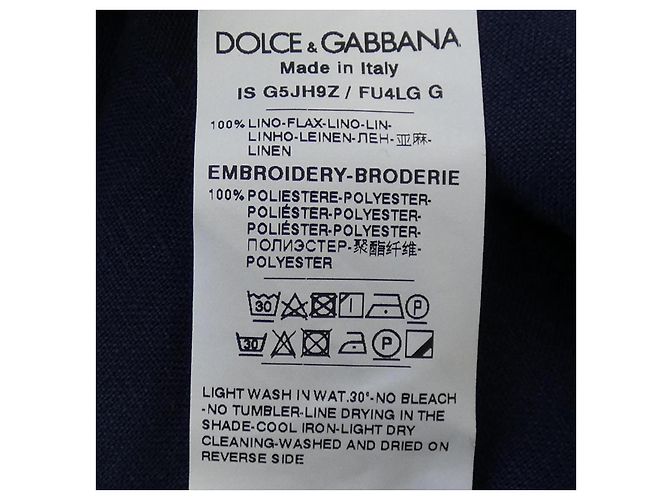 Dolce & Gabbana Camisa de lino Dolce&Gabbana Azul Azul marino - vista 3