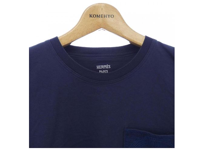 Hermès Camiseta de algodão Hermes Azul Azul marinho - vista 6