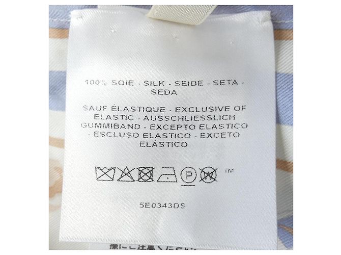 Hermès Hermes Seidenrock Weiß Blau Beige - Ansicht 3