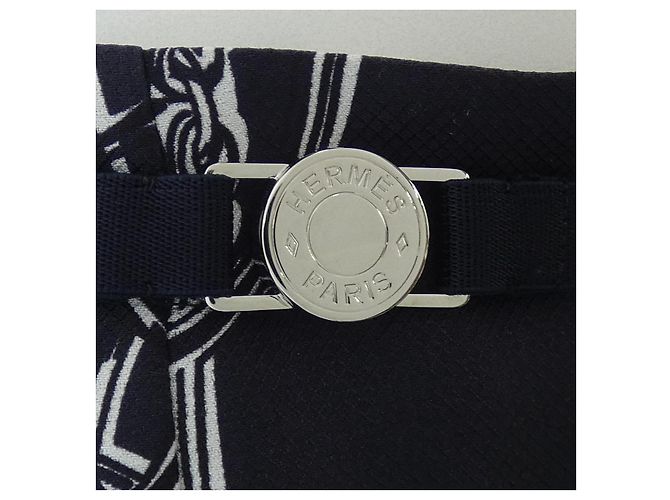 Falda de seda Hermès 4E0330DQ 36 Negro Blanco - vista 7